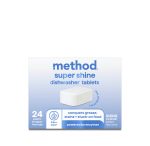 super shine dishwasher tablets – free + clear, 24 ct
