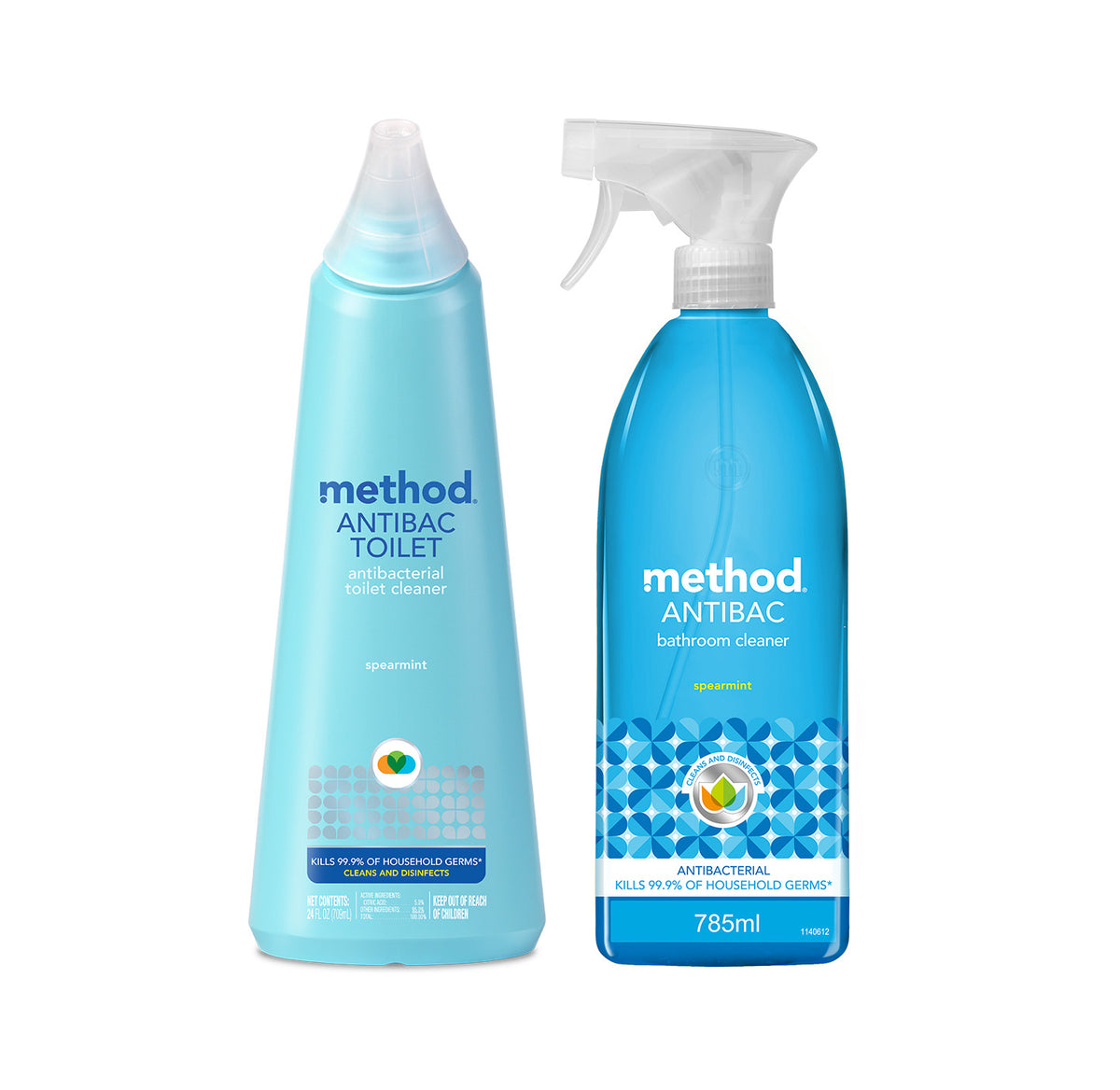 MTHD_BathroomCleaning_Spearmint.jpg spearmint antibacterial bathroom cleaning duo, 52 oz - Image 1