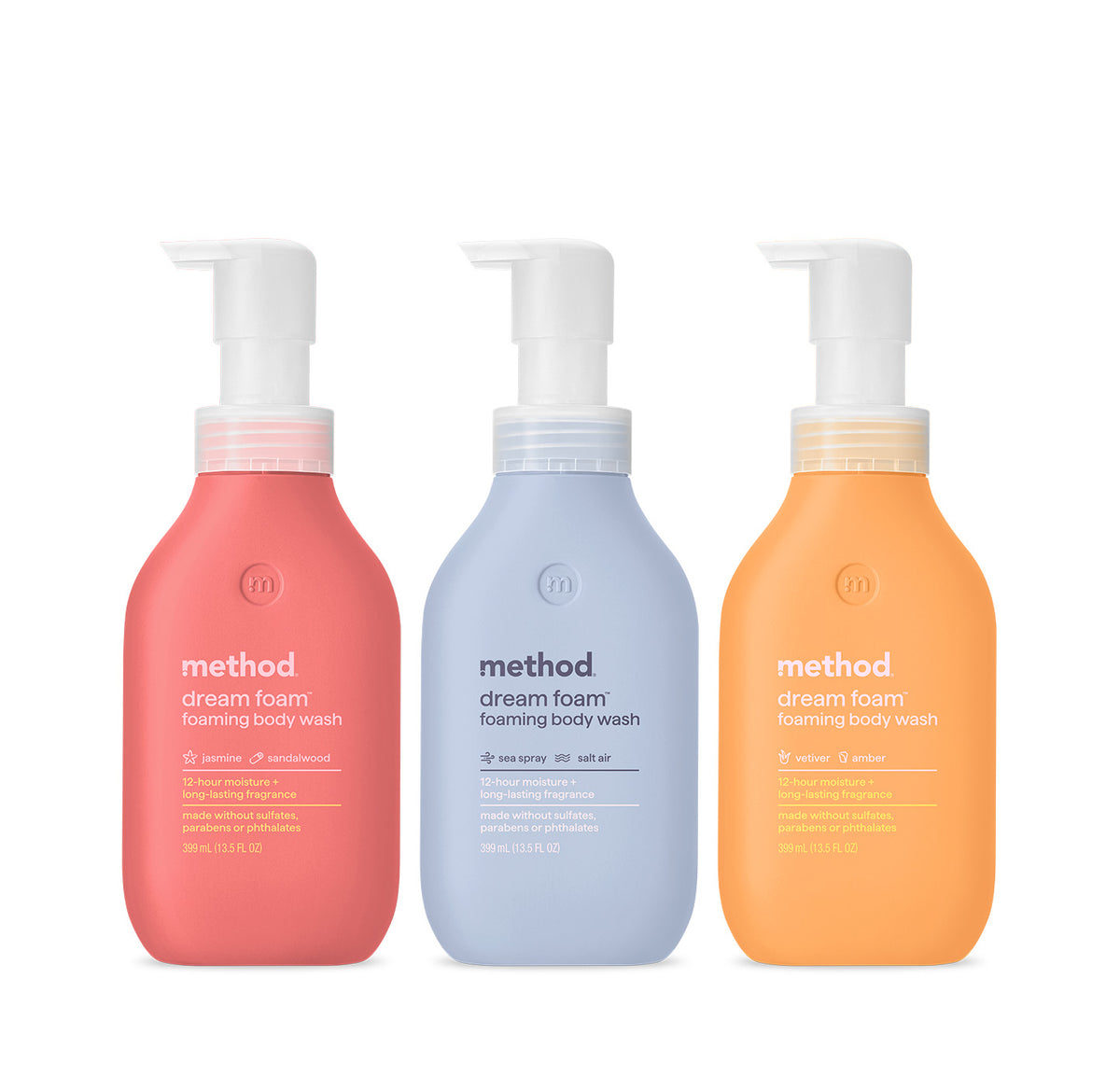 MTHD_DreamFoam_Trio_OnWhite.jpg dream foam foaming body wash variety trio, 40.5 oz - Image 1