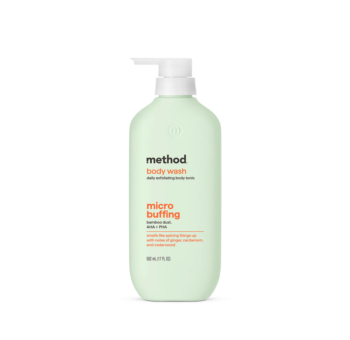 MTHD_FuncBW_17oz_MicroBuff_GCC_Front_US_389964ALT.jpg body wash tonic – micro buffing, bamboo dust , AHA + PHA, 17 fl oz - Image 1