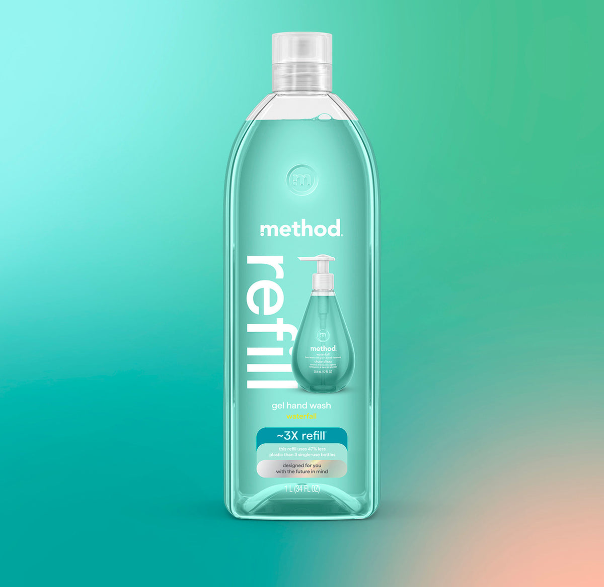 gel hand wash refill – waterfall, 34 fl oz 1 - Image 2