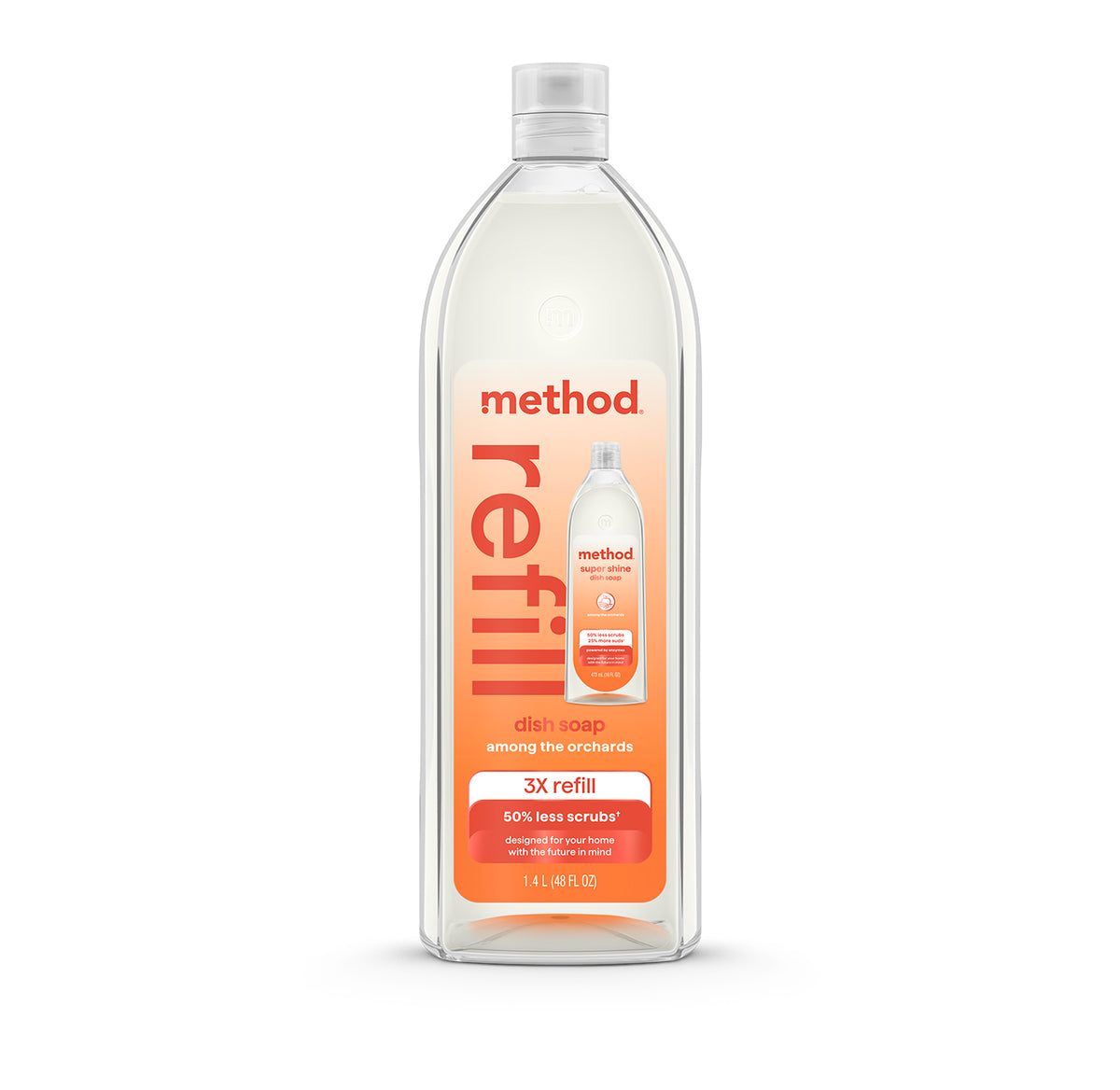 MTHD_LiquidDishSoapRefill_48oz_AmongOrchards_Front_US_390784.jpg super shine liquid dish soap refill – among the orchards, 48 fl oz - Image 1