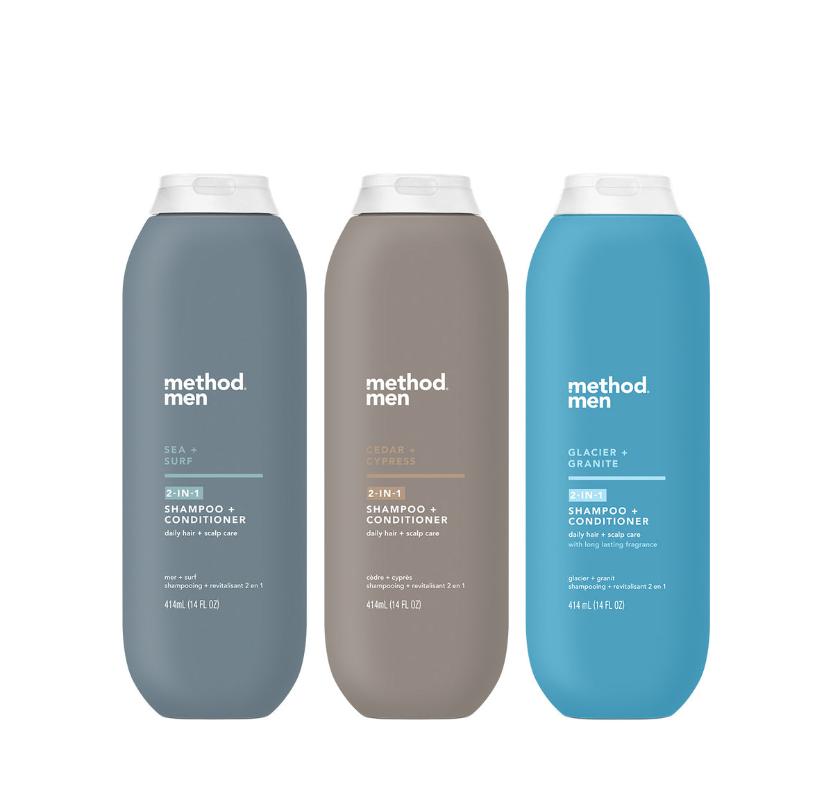 MTHD_SMethodMen_2in1_variety_OnWhite.jpg men 2-in-1 shampoo + conditioner variety trio, 42 oz - Image 1